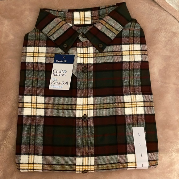 Croft & Barrow Men’s Flannel Shirt NWT - Picture 3 of 8